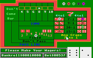 Oh Craps atari screenshot